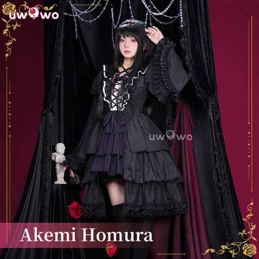 Uwowo Collab Series: Anime Puella Magi Madoka Magica Akemi Homura Black Dress Cosplay Costume