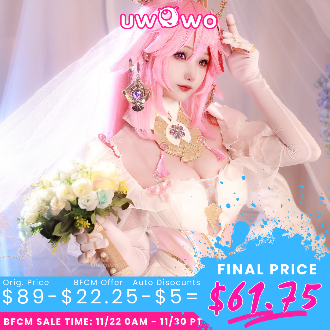 [Special Discount]【In Stock】Exclusive Uwowo X Ailish: Genshin Impact Fanart Yae Miko Bride Ver. Cosplay Costume