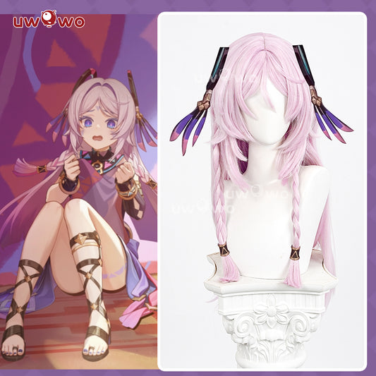 【Pre-sale】Uwowo Genshin Impact Citlali Cosplay Wig Long Light Pink Hair Hair