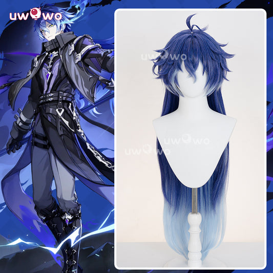Uwowo Genshin Impact Flins Cosplay Wig Long Blue Hair