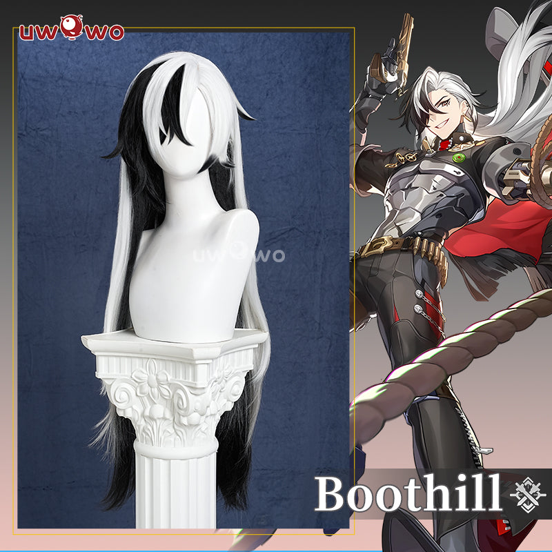 Uwowo Game Honkai: Star Rail Boothill Cosplay Wig Long Black Hair