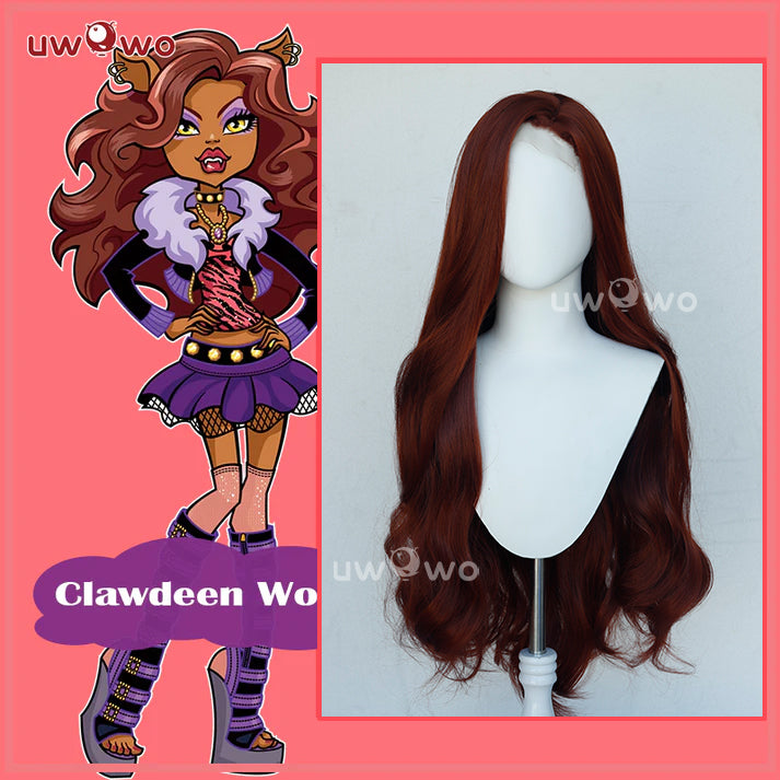 Uwowo Monster High Clawdeen Wolf Cosplay Wig Long Brown Hair