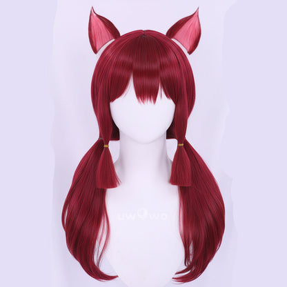Uwowo Game Fox 2023 Cosplay Wig Long Wine Hair With Ears