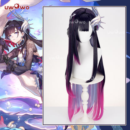 Uwowo Honkai Star Rail Hysilens Cosplay Wig Long  Black And Pink Hair