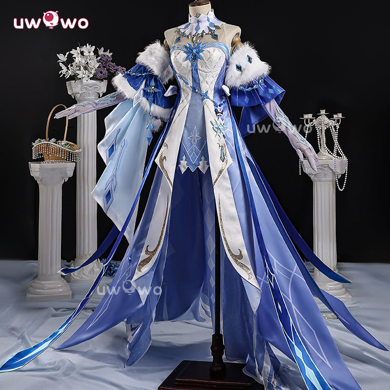 Uwowo Collab Series: Genshin Impact Tsaritsa Anastasya Snezhnaya Cryo Archon Metal Props Cosplay Costume XS-2XL