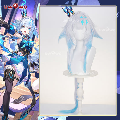 Uwowo Honkai Star Rail Cerydra Cosplay Wig Long Silver And Blue Hair