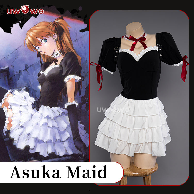 【In Stock】Uwowo Game Anime Character evangelion Cosplay Asuka Maid Cosplay Costume