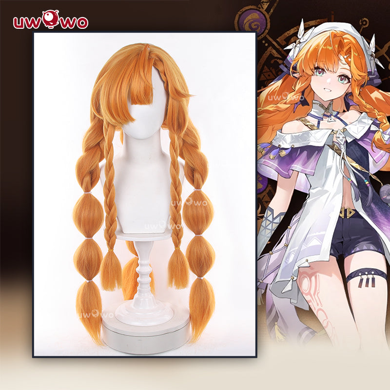 Uwowo Game Wuthering Waves Sigrika WuWa Cosplay Wig Long Orange Hair