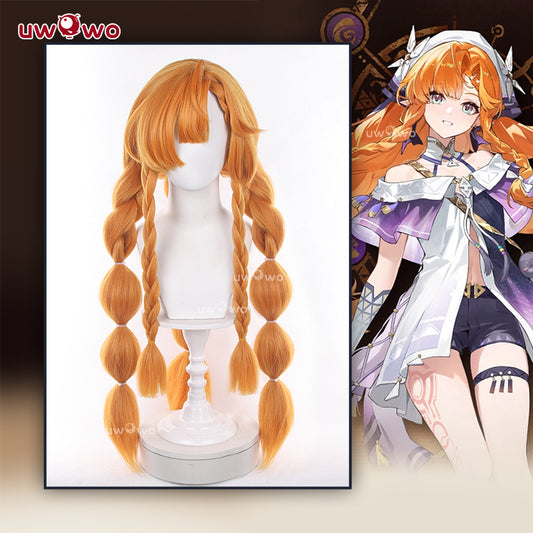 Uwowo Game Wuthering Waves Sigrika WuWa Cosplay Wig Long Orange Hair