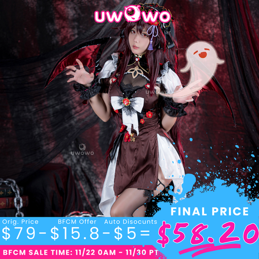 [Special Discount]【In Stock】Uwowo Genshin Impact Fanart Hutao Succubus Hutao Halloween Cosplay Costume