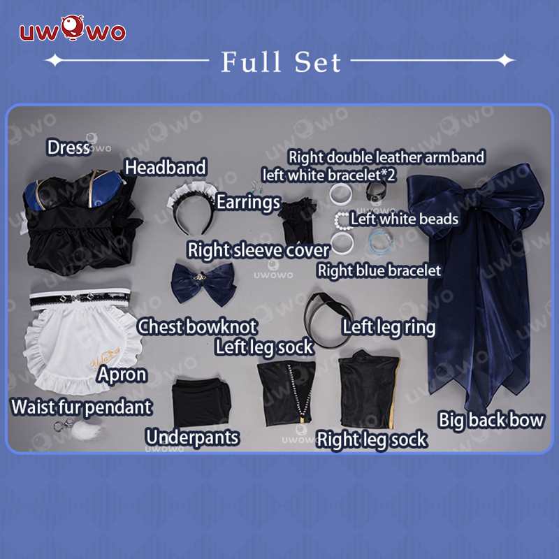 【In Stock】Uwowo Genshin Impact Fanart Yelan Maid Dress Cosplay Costume
