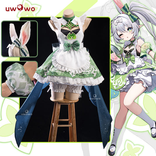 INSTOCK-Uwowo Genshin Impact Fanart Nahida Bunny Maid Cosplay Costume