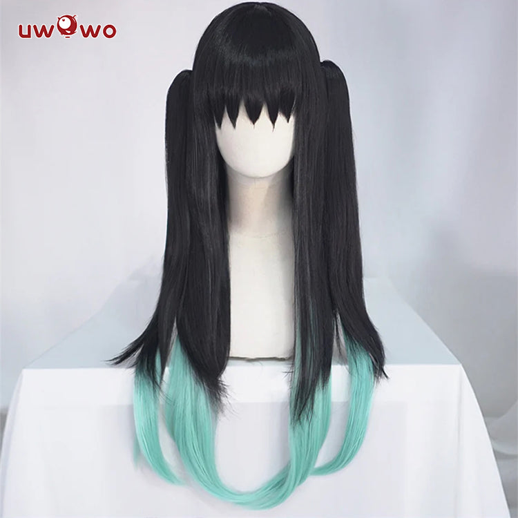 Uwowo Anime Cosplay Wig 48cm Black Wig Double Ponytails