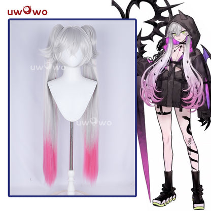 Uwowo Game Fate/Grand Order FG Lilith Wig Long Grey And Pink Color