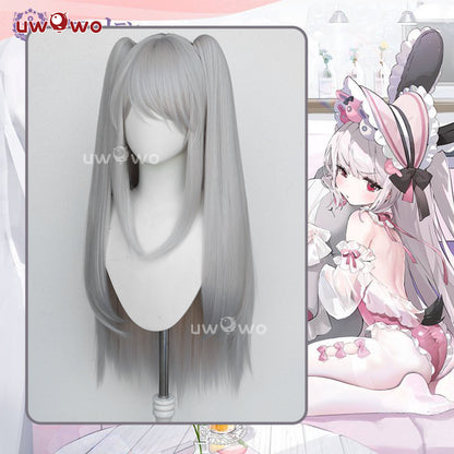 【Pre-sale】Uwowo Game Azur Lane Halford Bunny Cosplay Wig Long Grey Hair