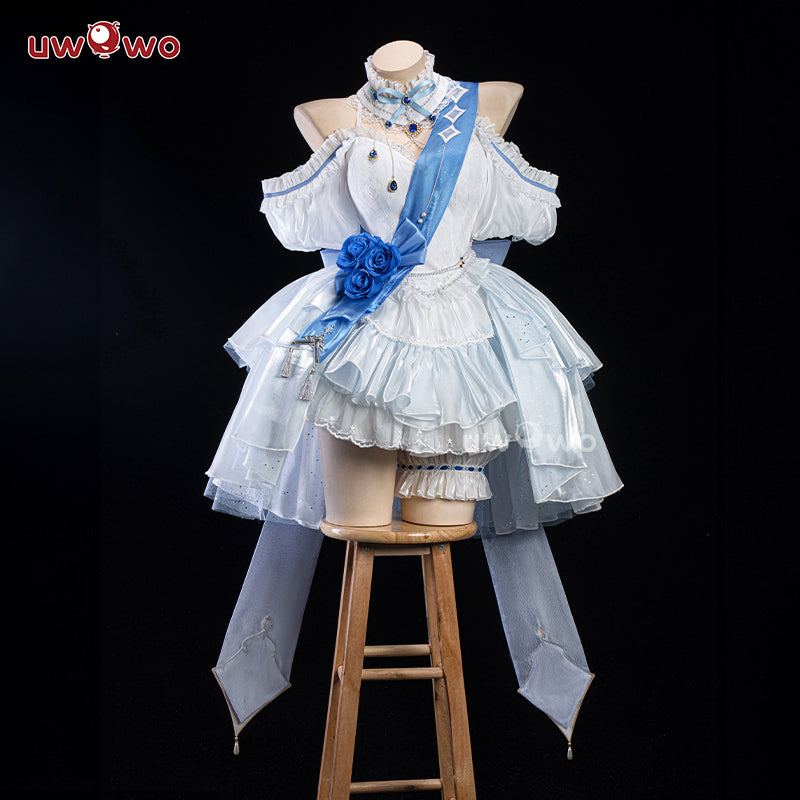 【Pre-sale】Uwowo Genshin Impact Fanart Furina Focalors White Angel Lolita Dress Cosplay Costume