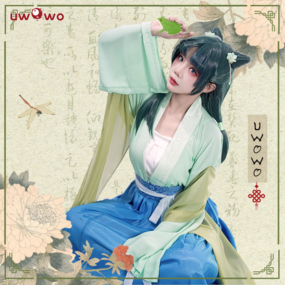 INSTOCK-Uwowo Anime The Apothecary Diaries Maomao Frog Green Hanfu Style Hunt Cosplay Costume