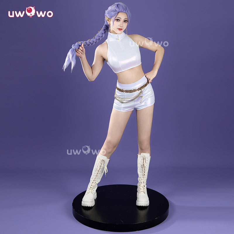 Uwowo Collab Series: Kpop Rumi White Holographic Performance Cosplay Costume XS-3XL