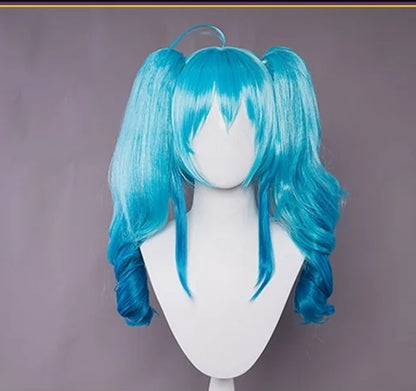 Uwowo V Singer Little Devil cosplay Costume 50CM Long Blue Wig