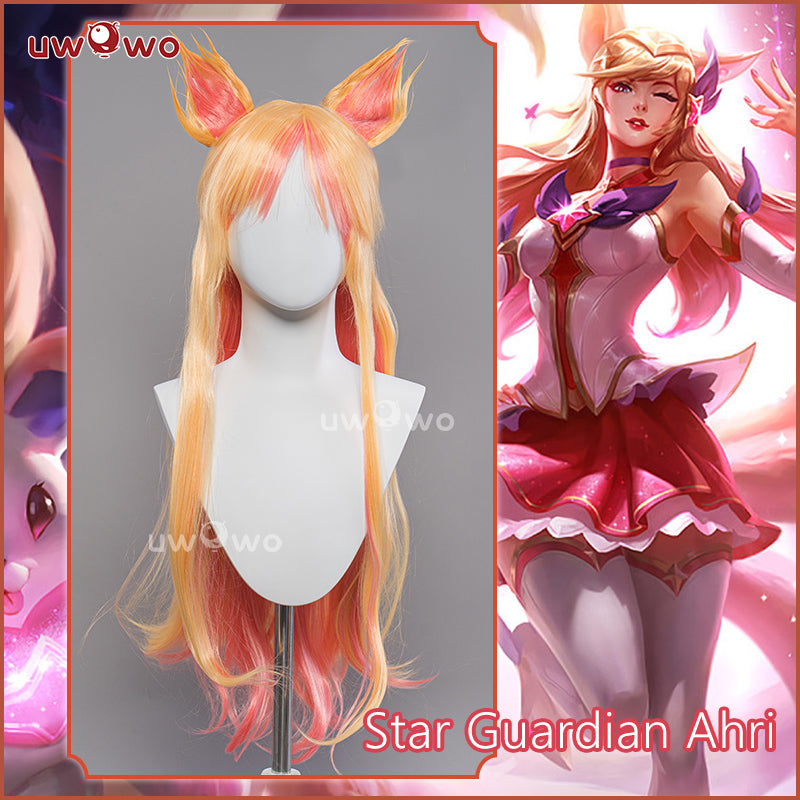 【Pre-sale】Uwowo LOL League of Legends/LOL: Star Guardian Ahri SG Cosplay Wig Long Hair With Ears