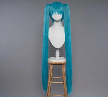 Uwowo V Singer 2022 Racing Ver Cosplay Wig  Blue Long Hair
