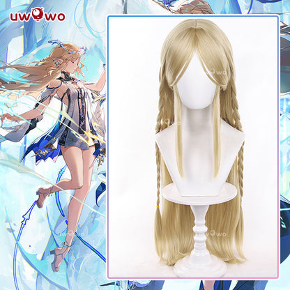 Uwowo Game Wuthering Waves Cartethyia WuWa Cosplay Wig Long Yellow Hair