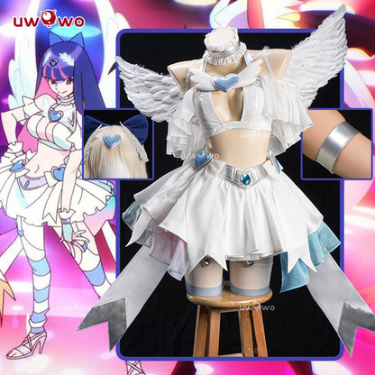 Uwowo Anime New Panty & Stocking with Garterbelt Stocking Angel Cosplay Costume S-3XL