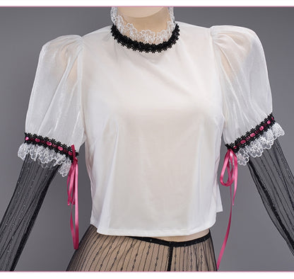 【In Stock】Uwowo Draculaura Vampire Spiderweb Cape Beret Gothic Dress Halloween Cosplay Costume
