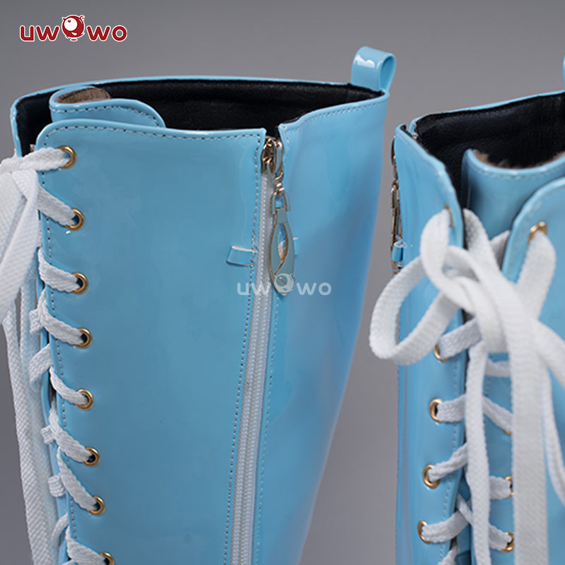 Uwowo Cosplay Shoes Universal Shoes Boots Black Blue White Rose High Tube Boots