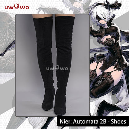 Uwowo Nier: Automata 2B Reincarnation Alternate Battler Outfit Cosplay Shoes Boots