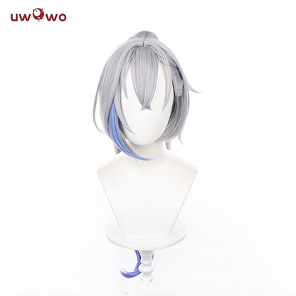 Uwowo Honkai Star Rail Silver Wolf Hacker Stellaron Hunters HSR Cosplay Wig Middle Silver Wig