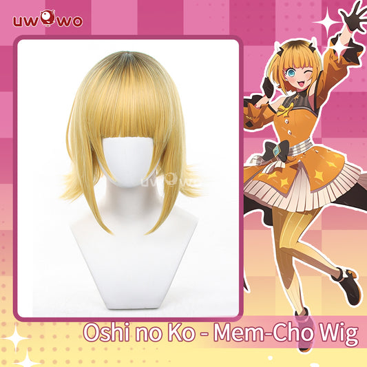 【Pre-sale】Uwowo Anime Oshi no Ko Memu Cho Stage Performance Exhibition Ver. Mem-Cho Cosplay Wig Short Yellow Hair