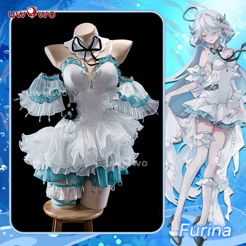 【Pre-sale】 Uwowo Genshin Impact Fanart Furina Focalors Mermaid Insipired Fairy Dress Cosplay Costume - Uwowo Cosplay