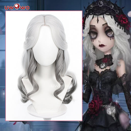 Uwowo Game Identity V IDV Psychologist Everlasting Night Ada Mesmer Costume Wig Long Grey Hair