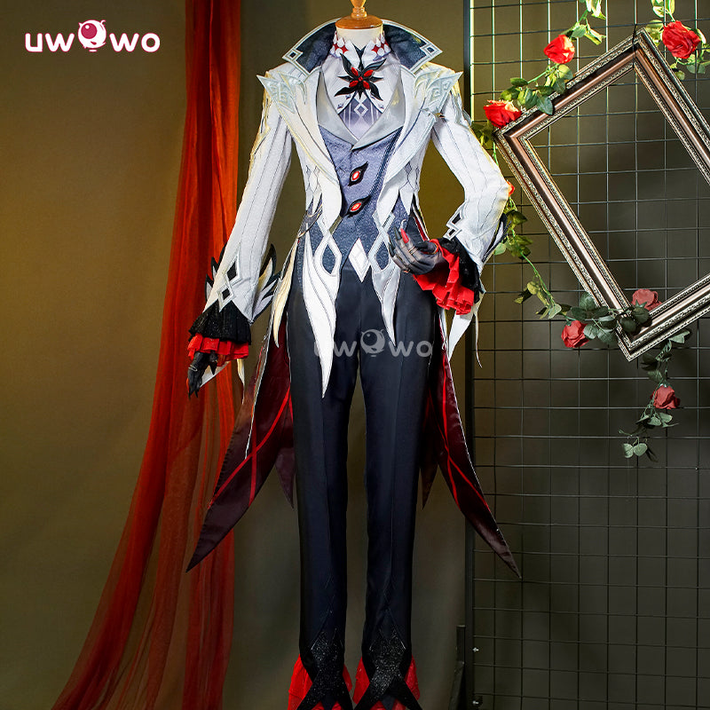 Uwowo Collab Series: Game Genshin Impact Cosplay Fatui Harbinger The Knave Arlecchino Costume
