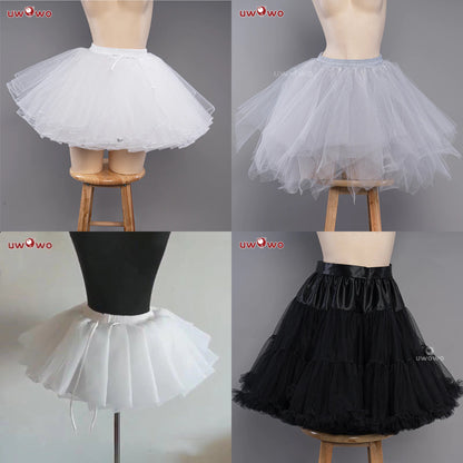 Uwowo Universal Black White Petticoat Crinolines Genshin Impanct Maid Ver. Best Match Petticoat Adjustable Bustle Pannier