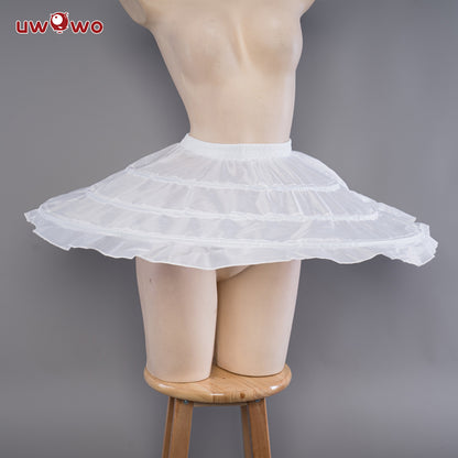 Uwowo Universal Black White Petticoat Crinolines Genshin Impanct Maid Ver. Best Match Petticoat Adjustable Bustle Pannier - Uwowo Cosplay