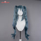 Uwowo Azur Lane KMS Regensburg Darksteel Dragon Iron Blood Sheer 18+ Sexy Cosplay Wig Light Blue Long Hair With Ponytails