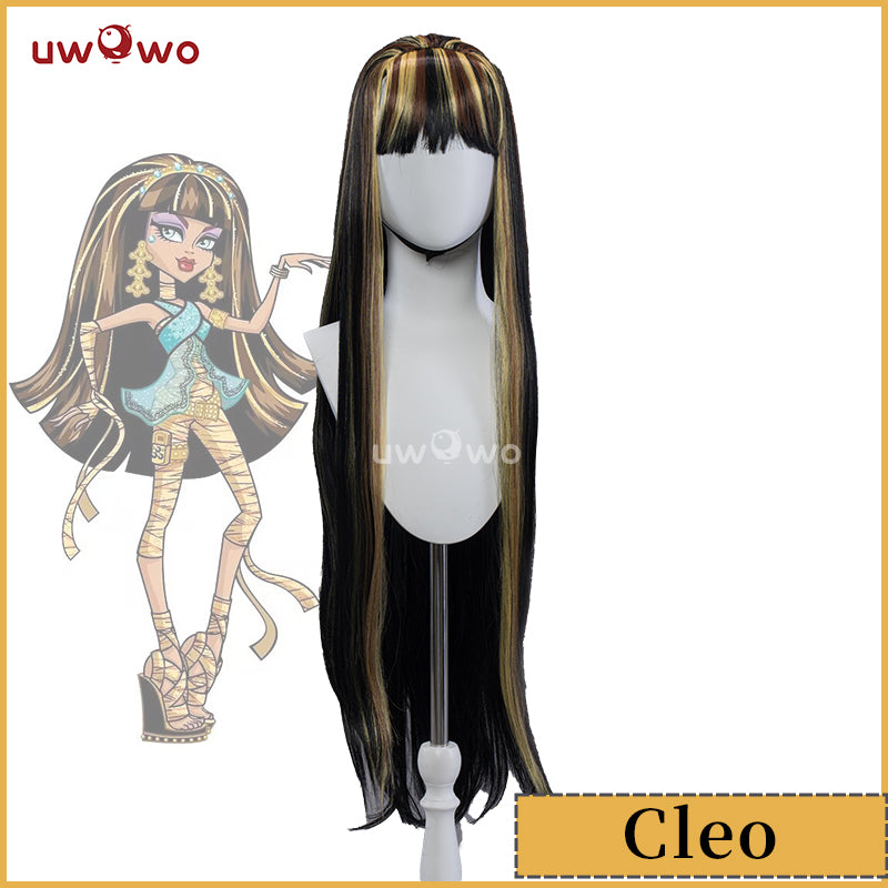 【Pre-sale】Uwowo Monster High G1 Cleo Cosplay Wig Black and Pink Long Hair