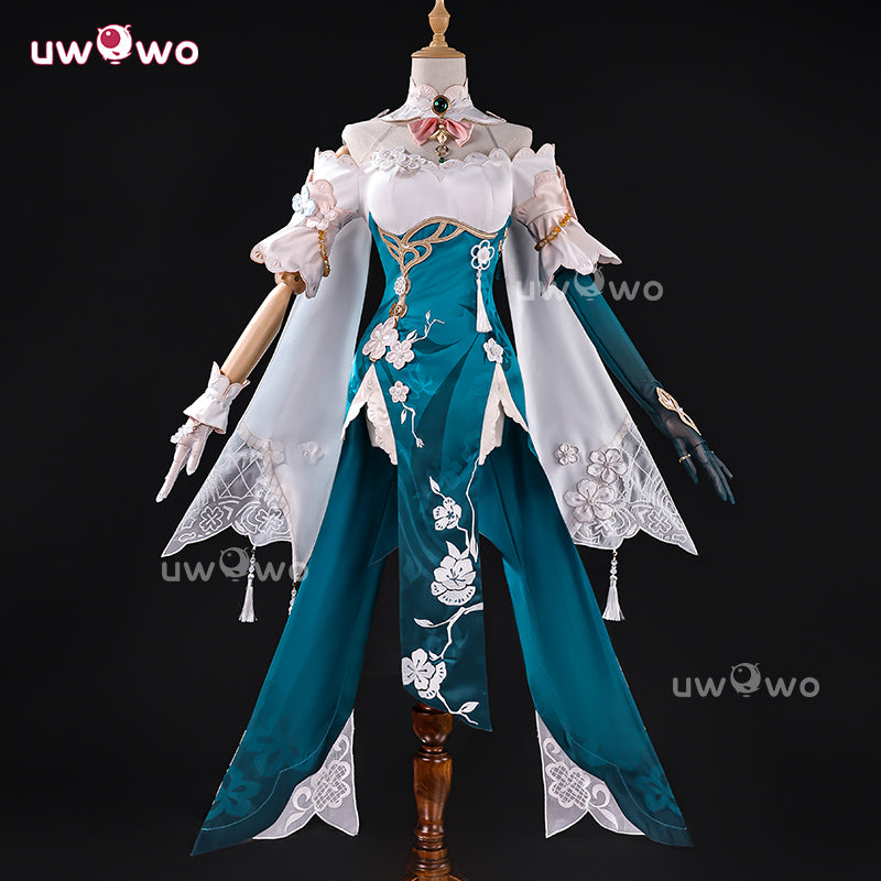 Uwowo Collab Series: Ruan Mei Honkai Star Rail Plumblossom Letter Qipao Cosplay Costume XS-2XL