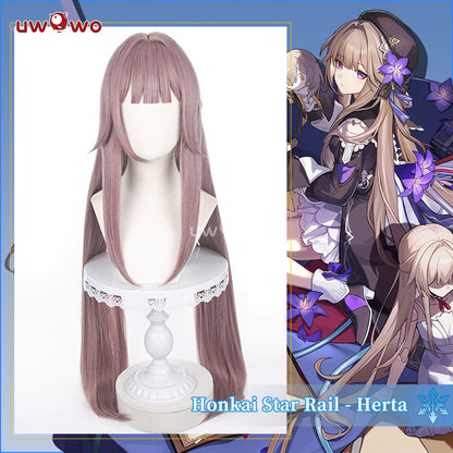 Uwowo Game Honkai: Star Rail Cosplay Herta Cosplay Wig Long Gray and Pink Hair
