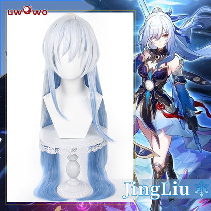 Uwowo Honkai: Star Rail Jing Liu Cosplay Wig Jingliu Long Blue Hair