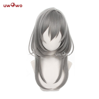 Uwowo Honkai Star Rail Stelle Female Trailblazer HSR Cosplay Wig Gray Heat Resistant Women Long Hair