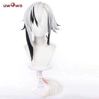 Uwowo Game Genshin Impact Fatui Harbinger The Knave Arlecchino Cosplay Wig Long Silver Hair