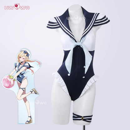 Uwowo Collab Series: Anime My Dress-Up Darling Marin Kitagawa Summer Sailor Swimsuit Cosplay Costume S-2XL