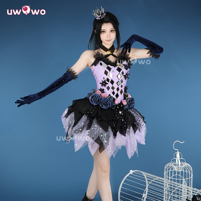 Uwowo Collab Series: Anime Medalist Collab Hikaru Kamisaki Purple Skating Outfit Cosplay Costume XS-2XL