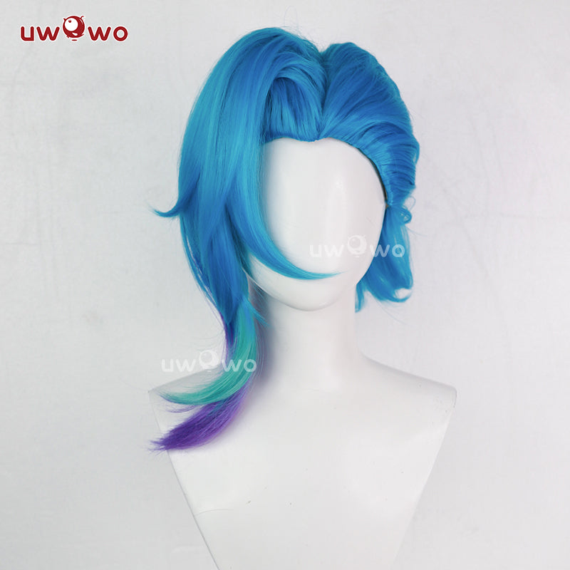 【Pre-sale】Uwowo LOL: Arcane Fractured Jinx Cosplay Costume Wig Long Blue Hair