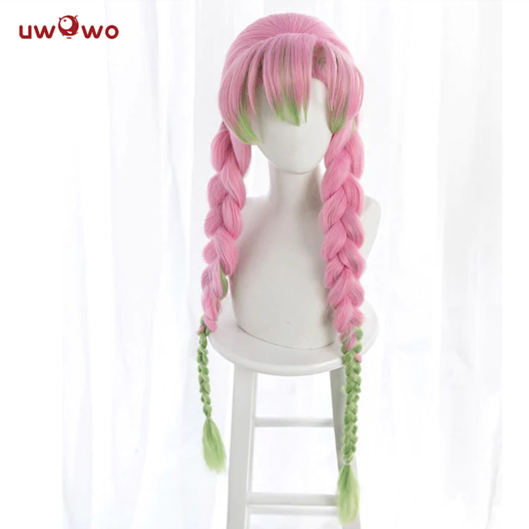 Uwowo Anime Kanroji Mitsuri Cosplay Wig 85cm Long Pink Green Gradient Wig