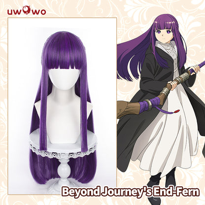 Uwowo Anime Frieren: Beyond Journey's End Fern Cosplay Wig Long Purple Hair