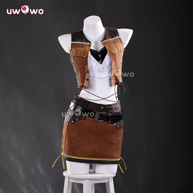 Uwowo Collab Series: Game Tifa Lockhart Cowgirl Final Fantasy 7 FF7 Remake Cosplay Costume S-3XL